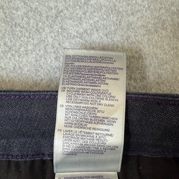 NYDJ Dark Wash Blue Clarissa Ankle Slim Leg Denim Jeans Lift Tuck Size 10 Petite - Picture 13 of 16